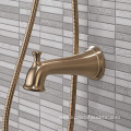 Fantastic Adjustable Reliable Gold Shower And Bath Faucet